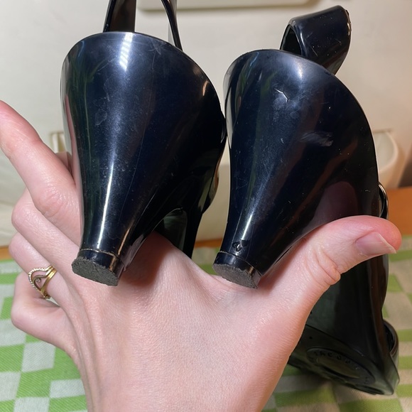 Marc by Marc Jacobs black jelly sling back slide low heel waterproof 39 8.5 9 - Picture 5 of 10